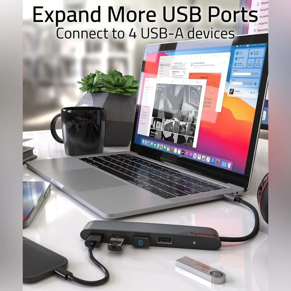 USB C to USB Hub 4 Ports USB C to USB Adapter MacBook Pro iPad Pro iMac